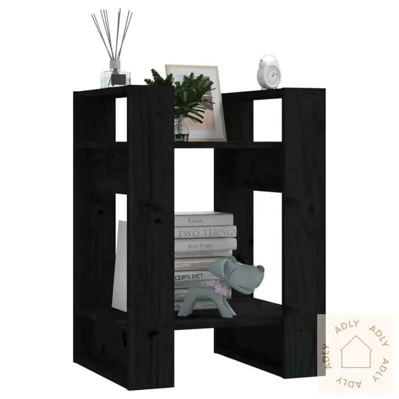 Bokhylle/Romdeler Svart 41X35X57 Cm Heltre Furu