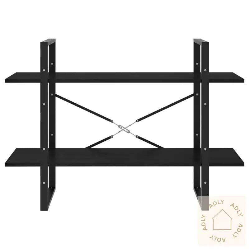 Bokhylle 2 Nivåer Svart 100X30X70 Cm Heltre Furu