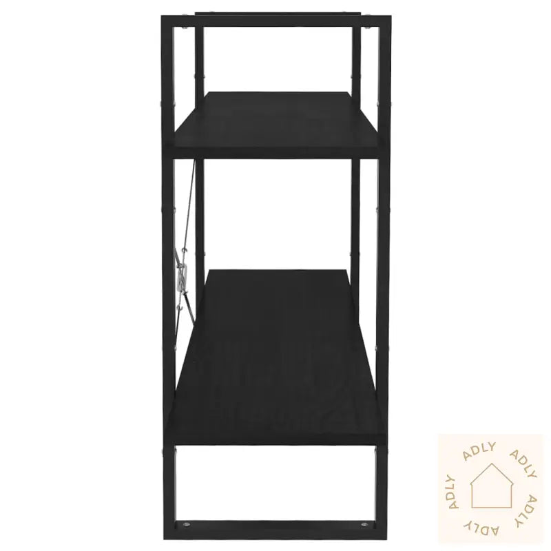 Bokhylle 2 Nivåer Svart 100X30X70 Cm Heltre Furu