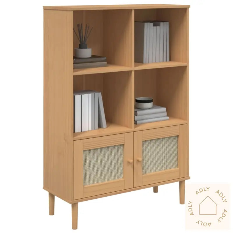 Bokhylle Senja Brun 90X35X130 Cm Heltre Furu