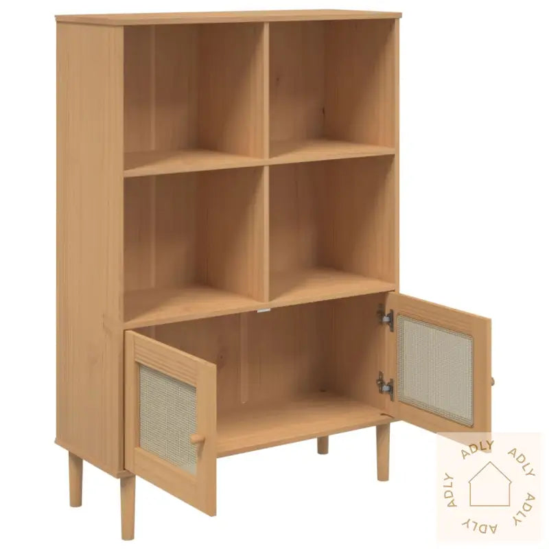Bokhylle Senja Brun 90X35X130 Cm Heltre Furu