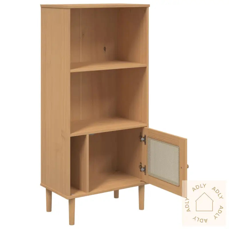 Bokhylle Senja Brun 60X35X130 Cm Heltre Furu
