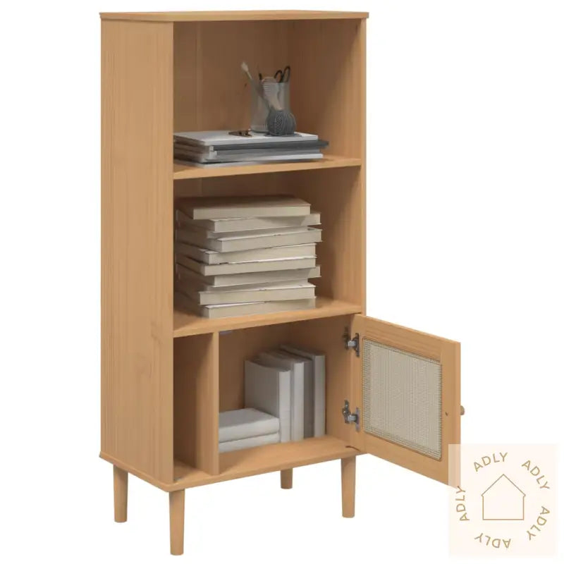 Bokhylle Senja Brun 60X35X130 Cm Heltre Furu