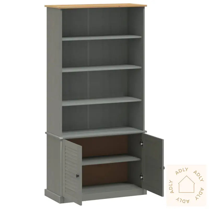 Bokhylle Vigo Grå 85X35X170 Cm Heltre Furu