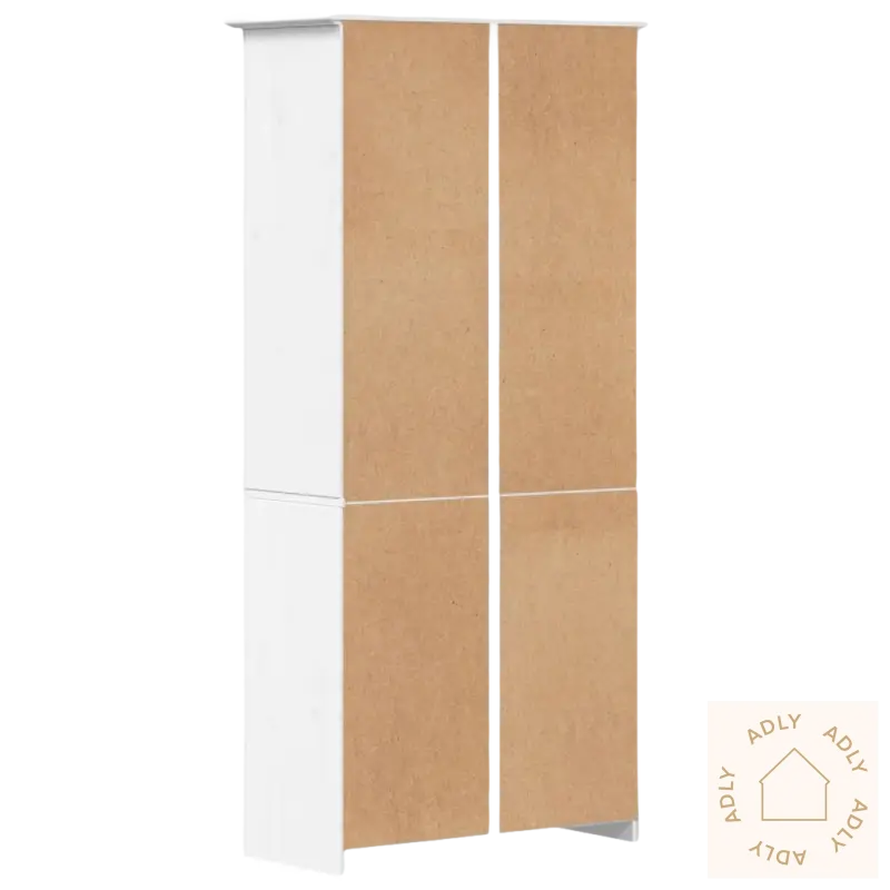 Heltre furu skap med firepaneler i fransk stil, perfekt til hagemøbler