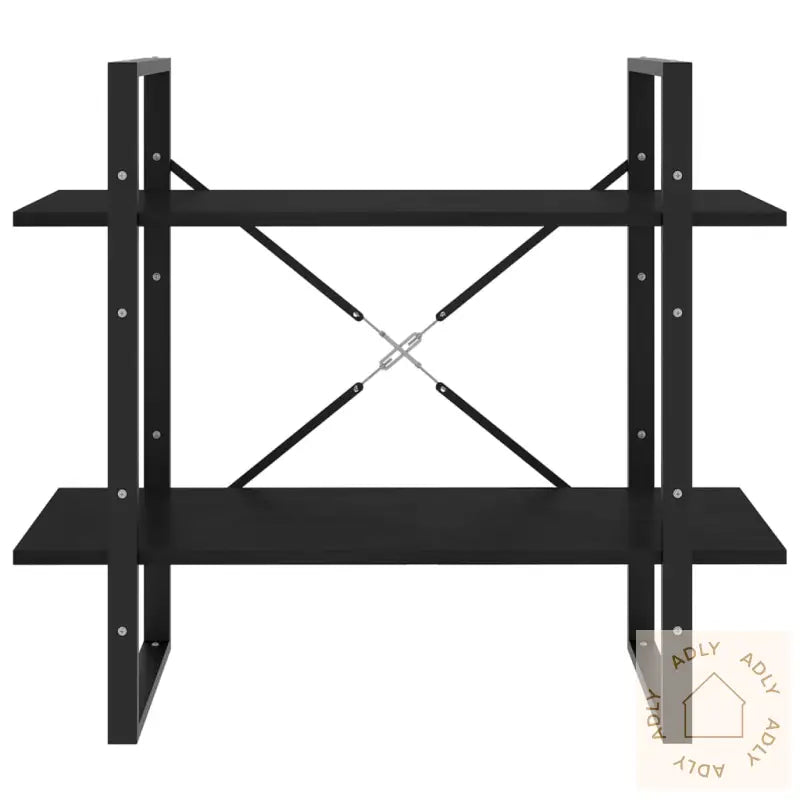 Bokhylle 2 Nivåer Svart 80X30X70 Cm Heltre Furu
