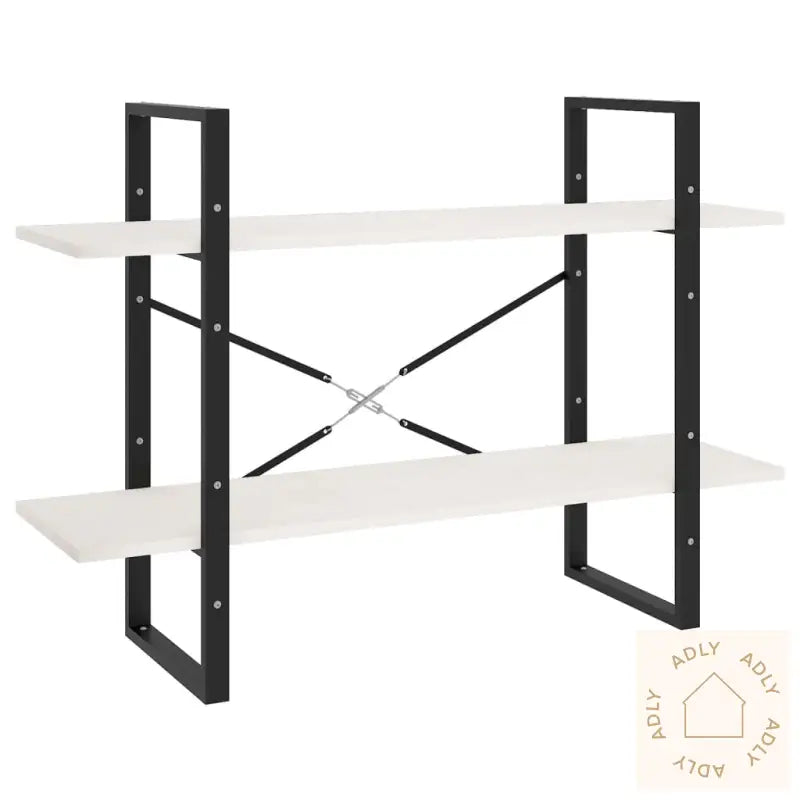 Bokhylle 2 Nivåer Hvit 100X30X70 Cm Heltre Furu