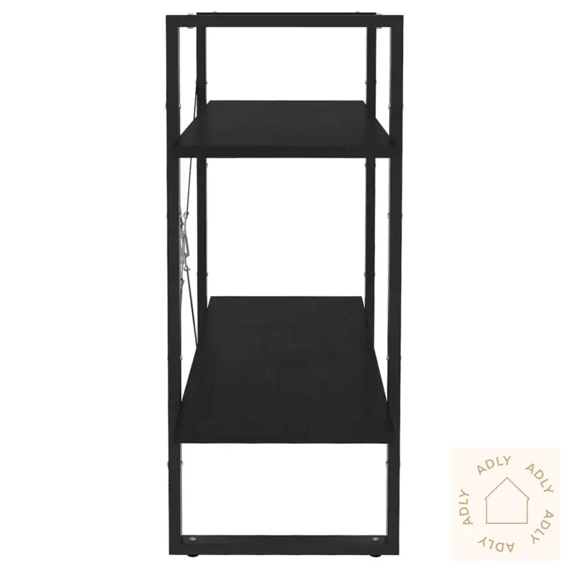 Bokhylle 2 Nivåer Svart 80X30X70 Cm Heltre Furu