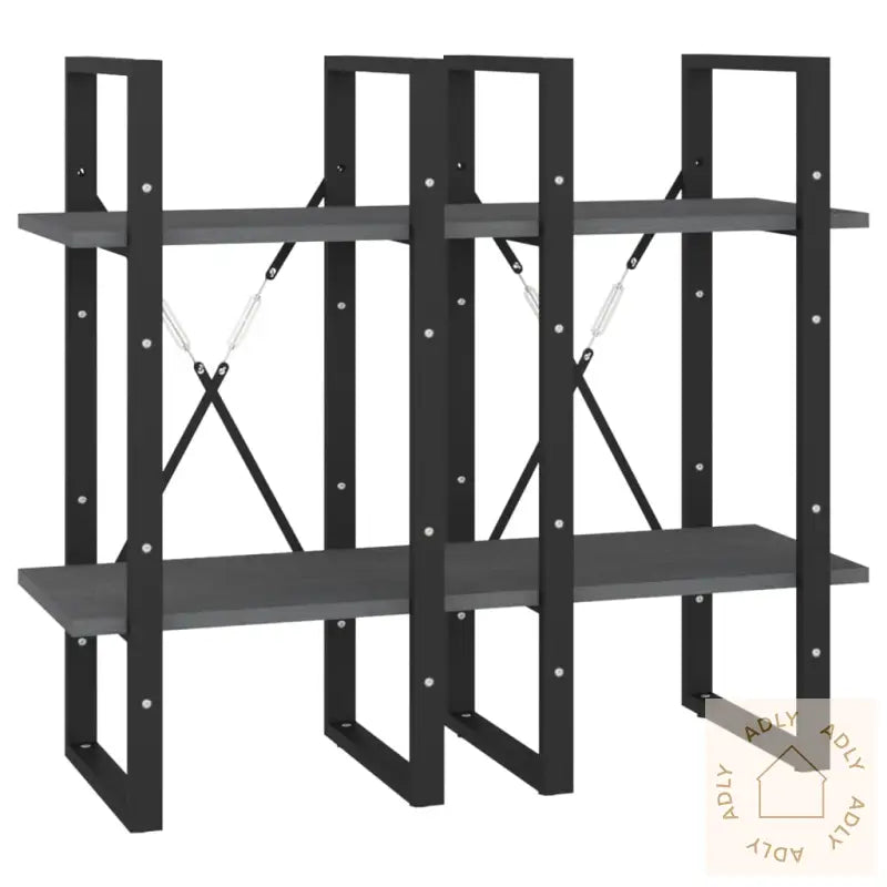 Bokhylle 4 Nivåer Grå 40X30X140 Cm Heltre Furu