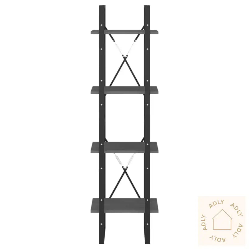 Bokhylle 4 Nivåer Grå 40X30X140 Cm Heltre Furu