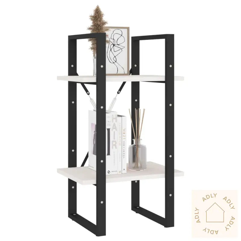 Bokhylle 2 Nivåer Hvit 40X30X70 Cm Heltre Furu