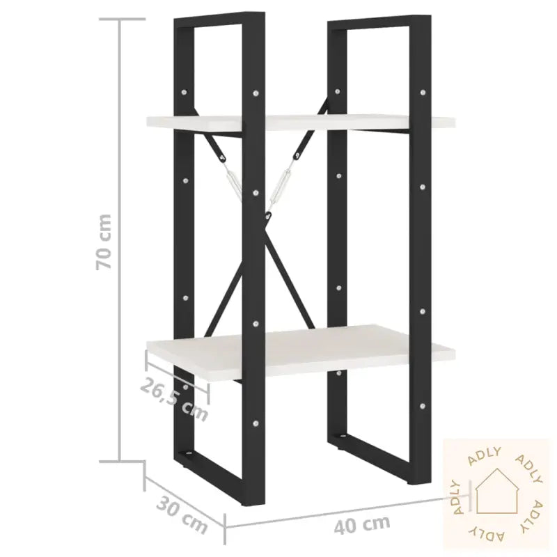Bokhylle 2 Nivåer Hvit 40X30X70 Cm Heltre Furu