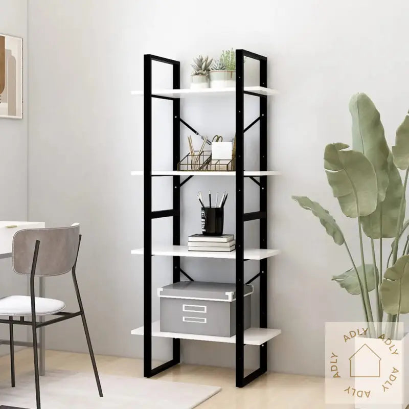 Bokhylle 4 Nivåer Hvit 60X30X140 Cm Heltre Furu