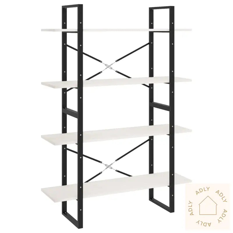 Bokhylle 4 Nivåer Hvit 100X30X140 Cm Heltre Furu