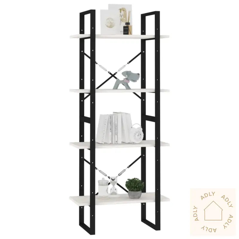 Bokhylle 4 Nivåer Hvit 60X30X140 Cm Heltre Furu