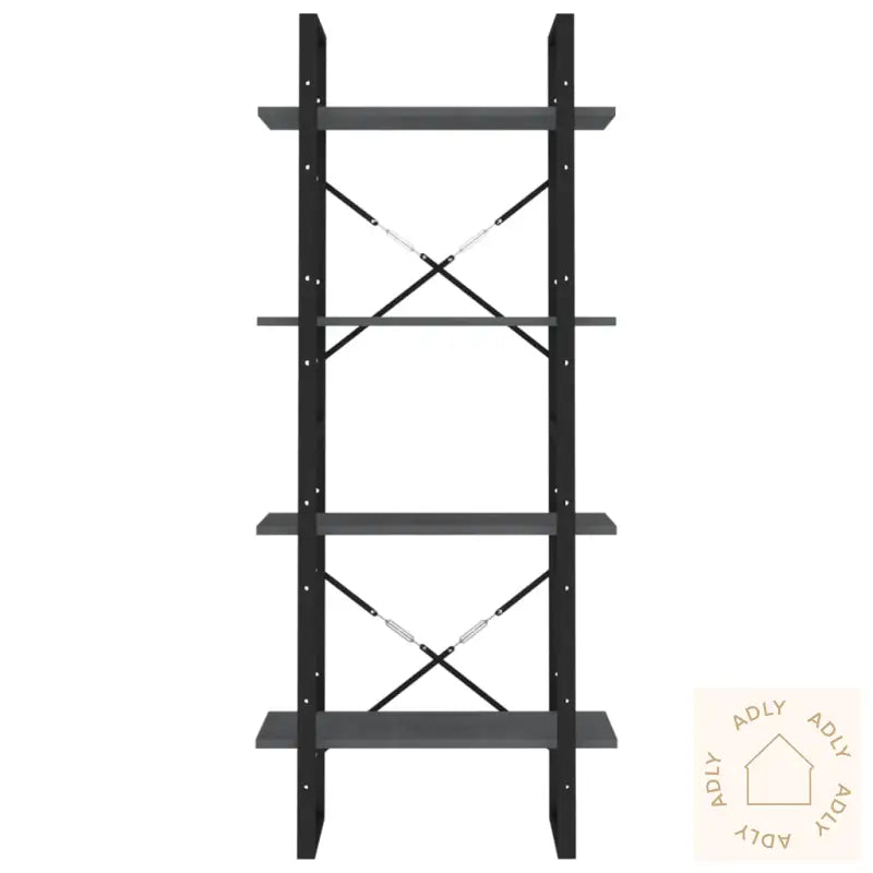 Bokhylle 4 Nivåer Grå 60X30X140 Cm Heltre Furu