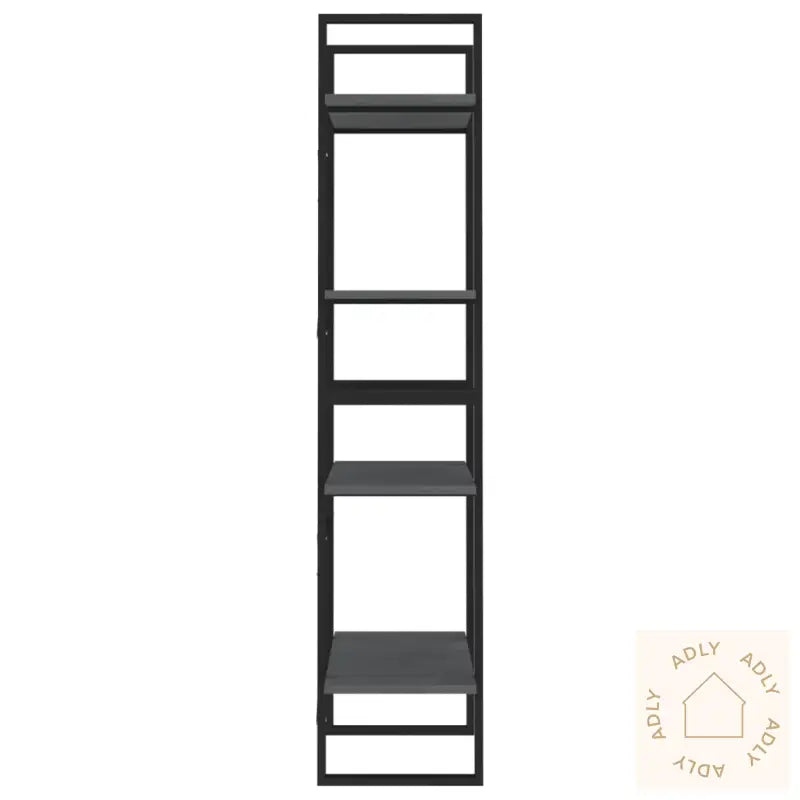 Bokhylle 4 Nivåer Grå 60X30X140 Cm Heltre Furu