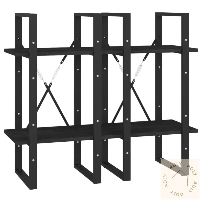 Bokhylle 4 Nivåer Svart 40X30X140 Cm Heltre Furu