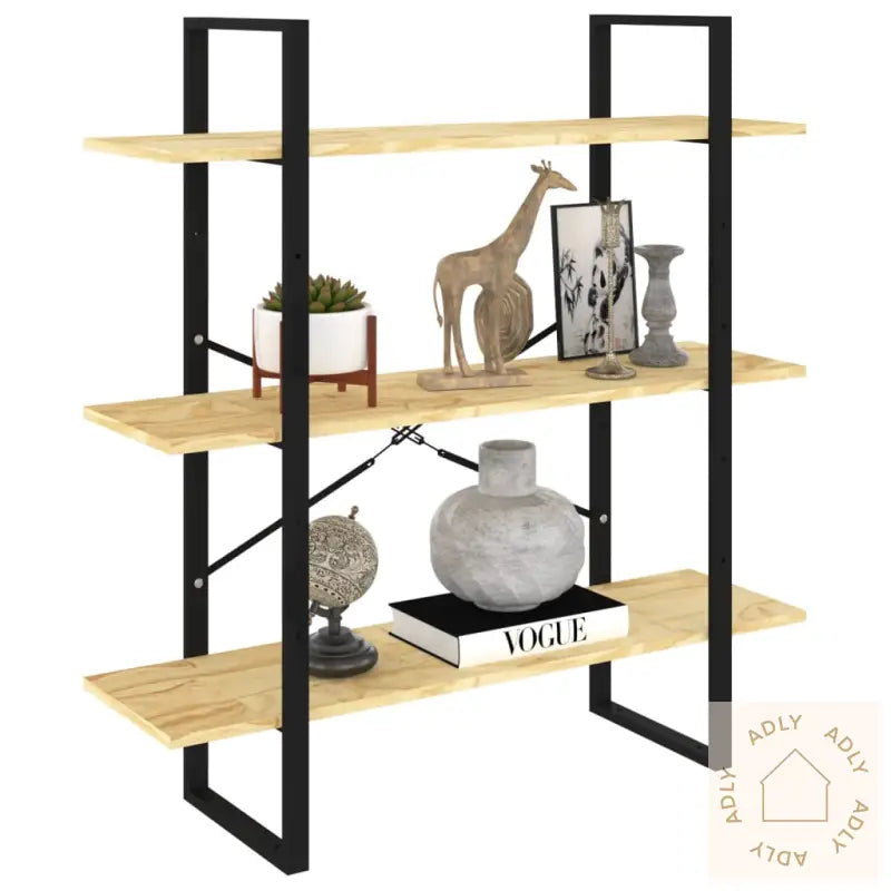 Bokhylle 3 Nivåer 100X30X105 Cm Heltre Furu