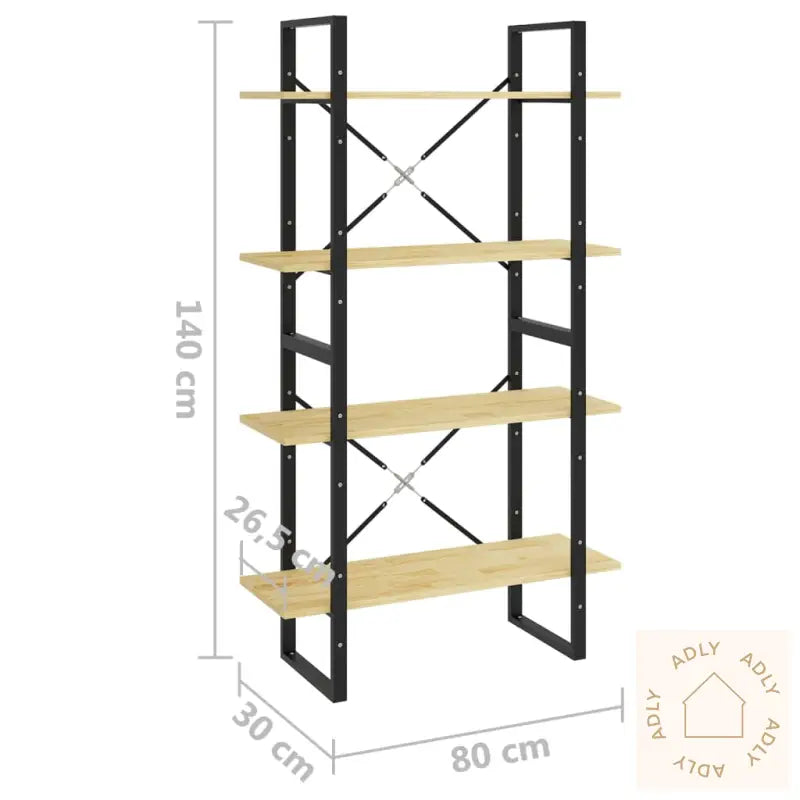 Bokhylle 4 Nivåer 80X30X140 Cm Heltre Furu