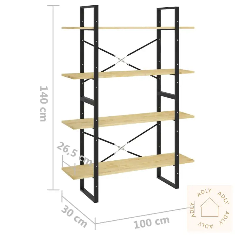 Bokhylle 4 Nivåer 100X30X140 Cm Heltre Furu