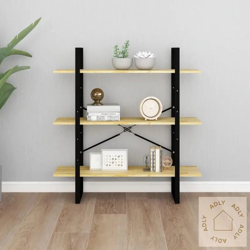 Bokhylle 3 Nivåer 100X30X105 Cm Heltre Furu