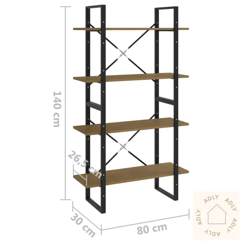 Bokhylle 4 Nivåer 80X30X140 Cm Heltre Furu