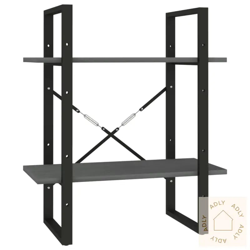 Bokhylle 2 Nivåer Grå 60X30X70 Cm Heltre Furu