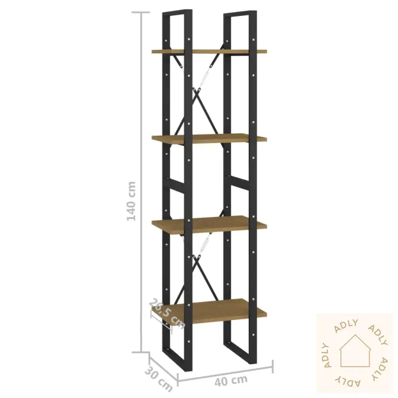 Bokhylle 4 Nivåer 40X30X140 Cm Heltre Furu