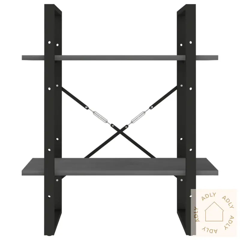 Bokhylle 2 Nivåer Grå 60X30X70 Cm Heltre Furu