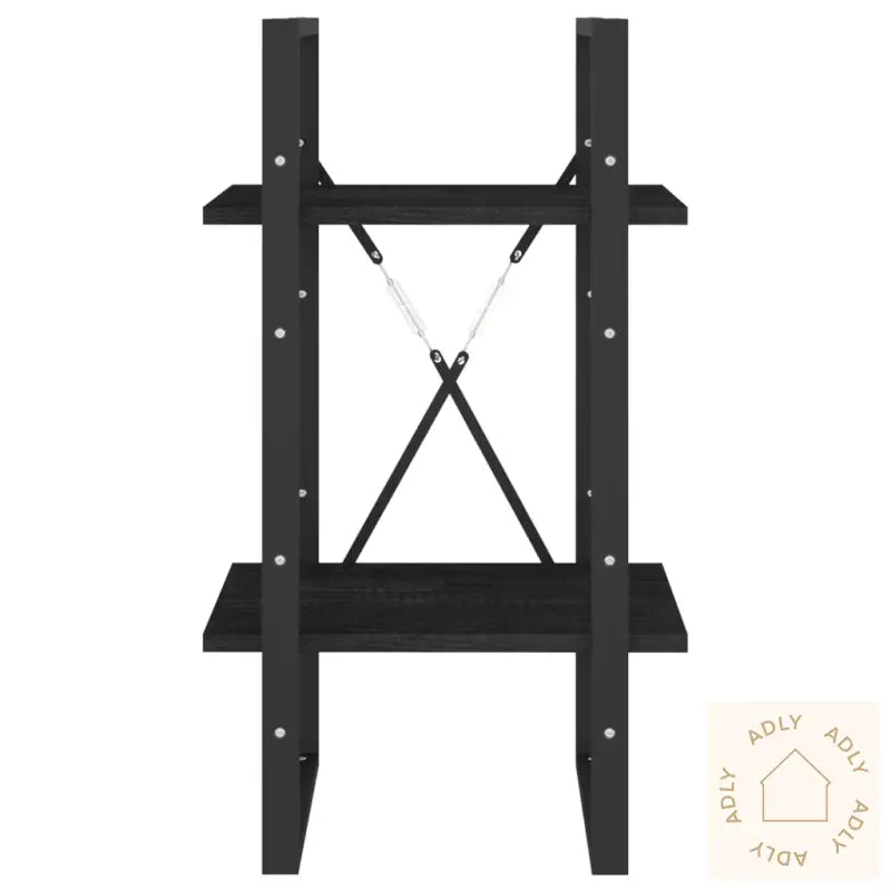Bokhylle 2 Nivåer Svart 40X30X70 Cm Heltre Furu