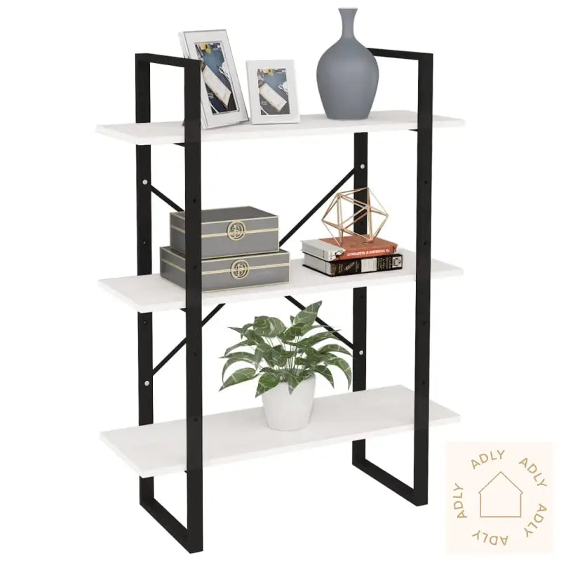 Bokhylle 3 Nivåer Hvit 80X30X105 Cm Heltre Furu