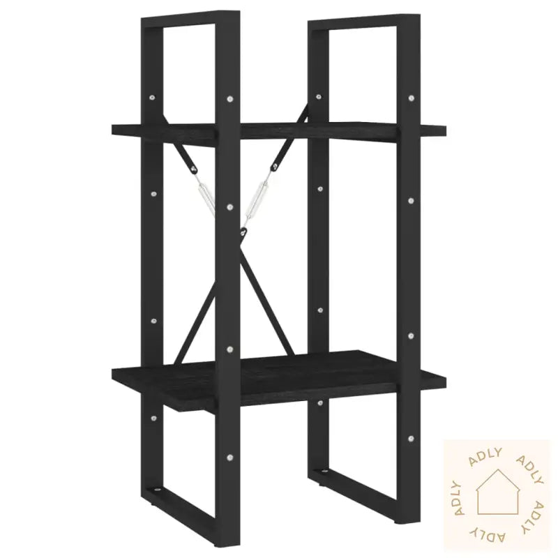 Bokhylle 2 Nivåer Svart 40X30X70 Cm Heltre Furu