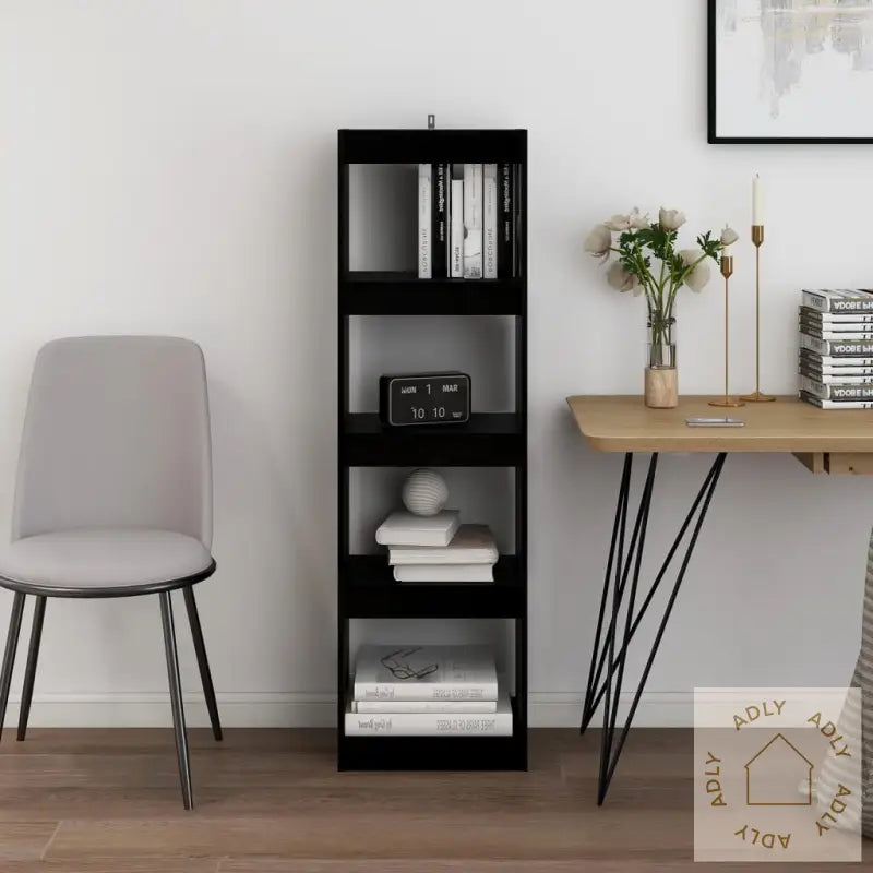 Bokhylle/Romdeler Svart 40X30X135,5 Cm Heltre Furu