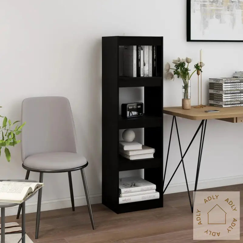 Bokhylle/Romdeler Svart 40X30X135,5 Cm Heltre Furu