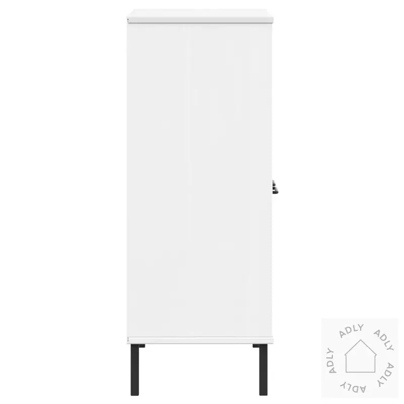 Bokhylle Med Metallben Hvit 90X35X90,5 Cm Heltre Oslo