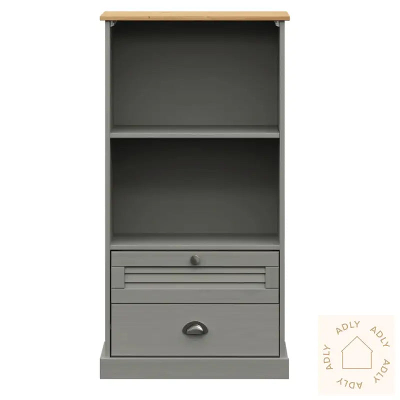 Bokhylle Vigo Grå 60X35X114,5 Cm Heltre Furu