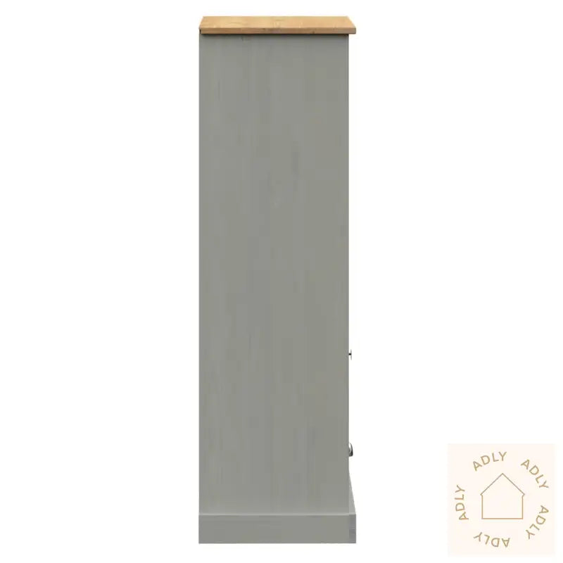 Bokhylle Vigo Grå 60X35X114,5 Cm Heltre Furu