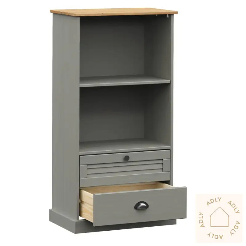 Bokhylle Vigo Grå 60X35X114,5 Cm Heltre Furu