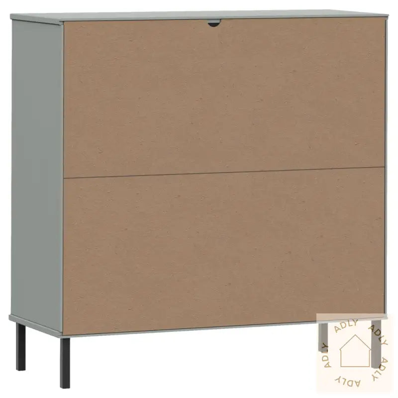 Bokhylle Med Metallben Grå 90X35X90,5 Cm Heltre Oslo