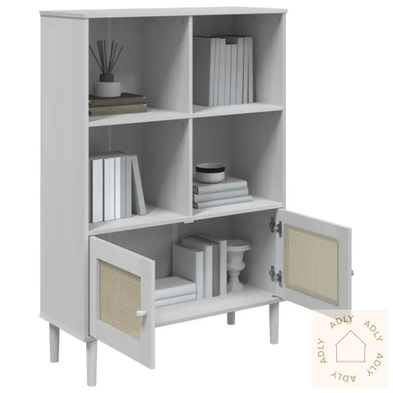 Bokhylle Senja Hvit 90X35X130 Cm Heltre Furu