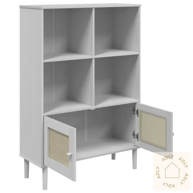 Bokhylle Senja Hvit 90X35X130 Cm Heltre Furu