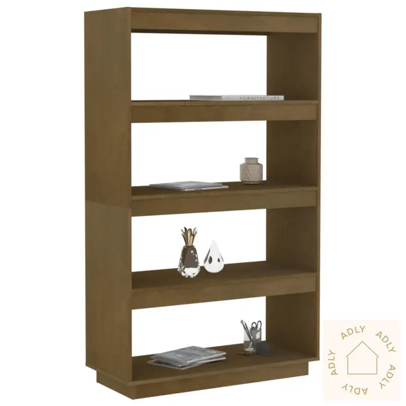 Bokhylle/Romdeler Honningbrun 80X35X135 Cm Heltre Furu