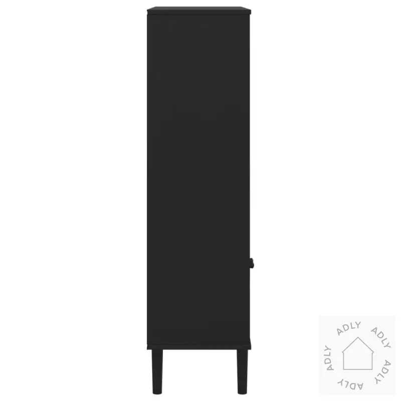 Bokhylle Senja Svart 90X35X130 Cm Heltre Furu