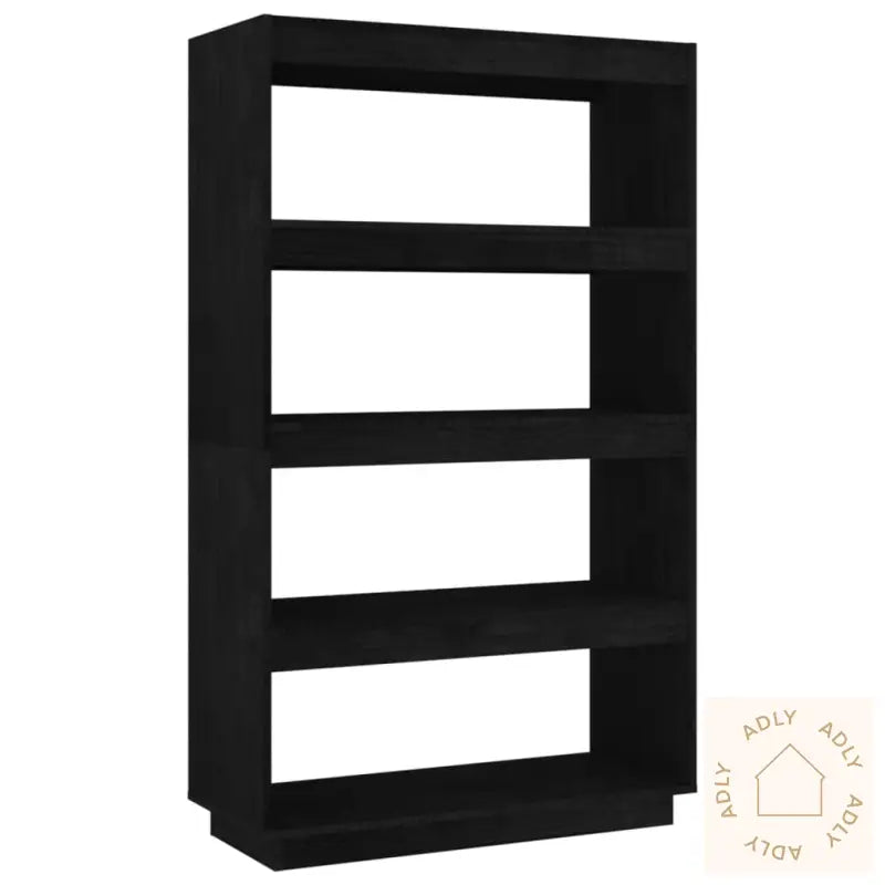 Bokhylle/Romdeler Svart 80X35X135 Cm Heltre Furu