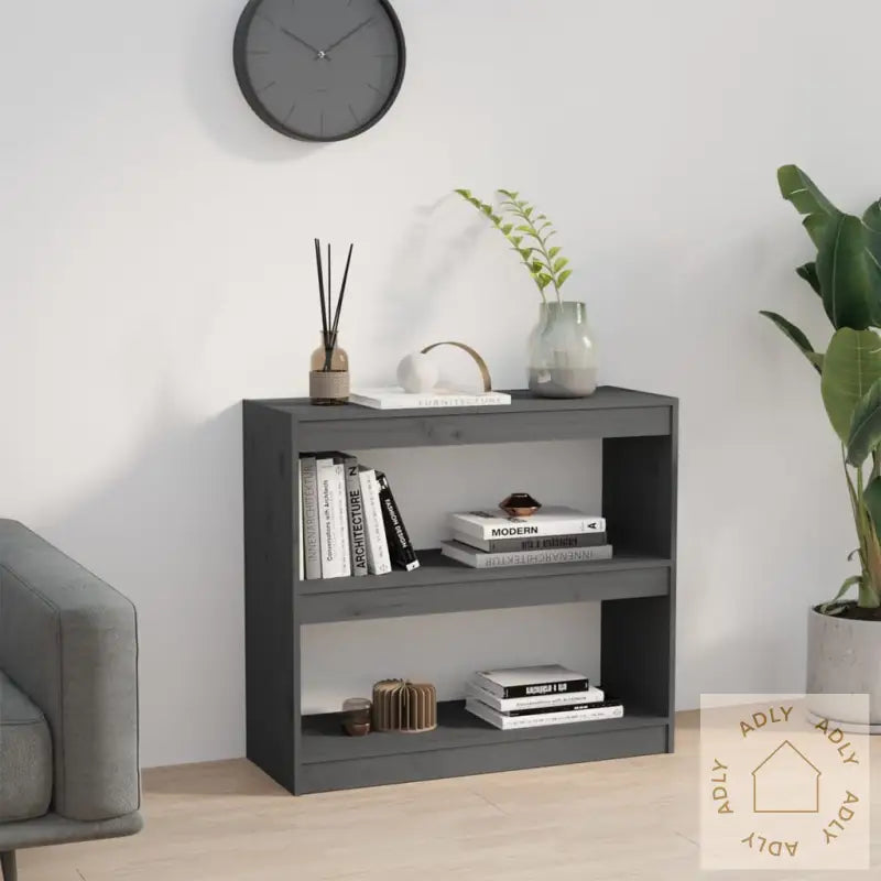 Bokhylle/Romdeler Grå 80X30X71,5 Cm Heltre Furu
