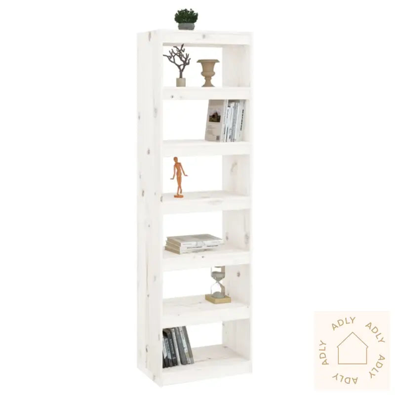 Bokhylle/Romdeler Hvit 60X30X199,5 Cm Heltre Furu
