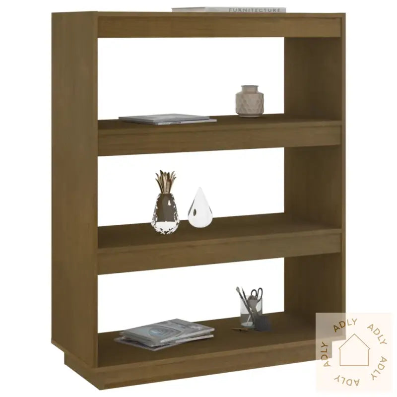 Bokhylle/Romdeler Honningbrun 80X35X103 Cm Heltre Furu