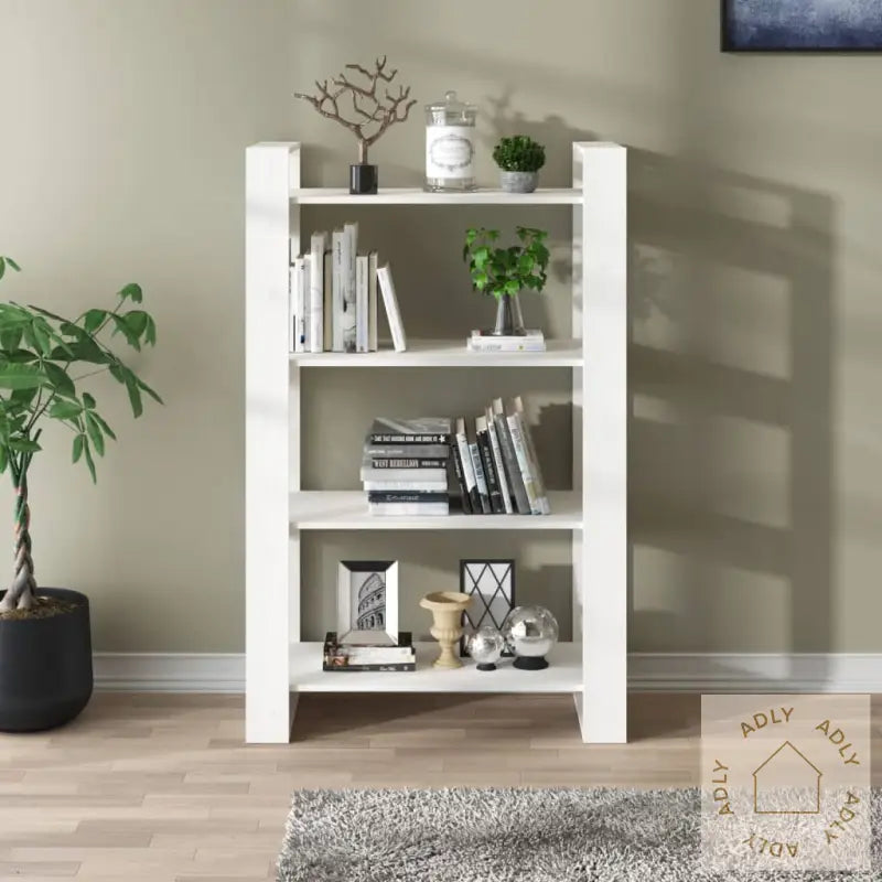Bokhylle/Romdeler Hvit 80X35X125 Cm Heltre Furu