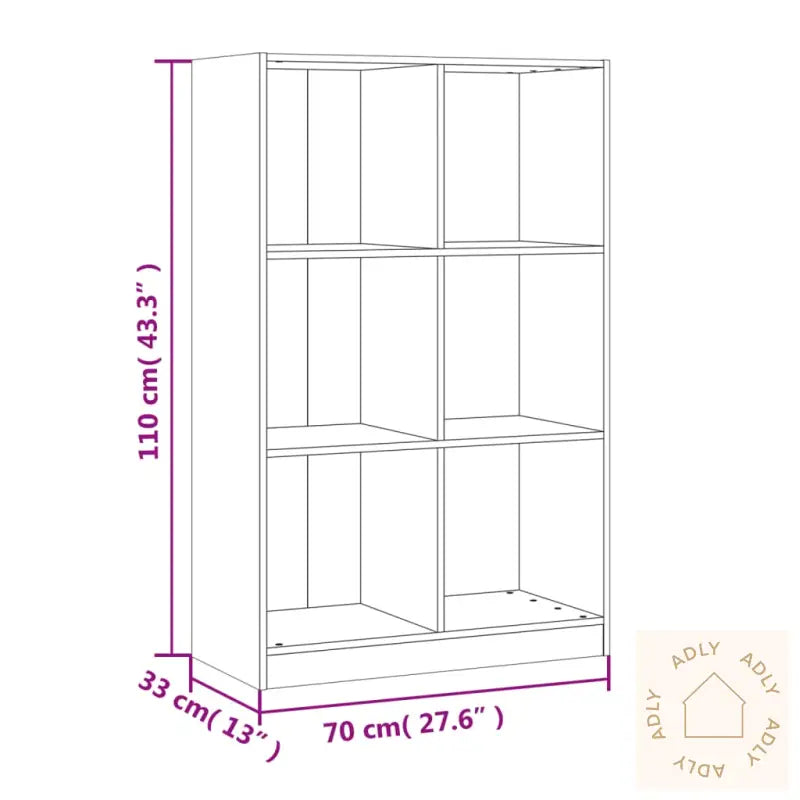 Bokhylle Hvit 70X33X110 Cm Heltre Furu